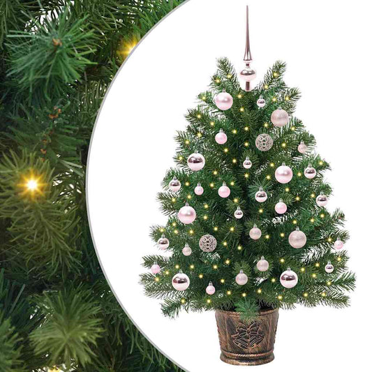 Albero di Natale artificiale con 150 LED Verde 95 cm PE e PVC