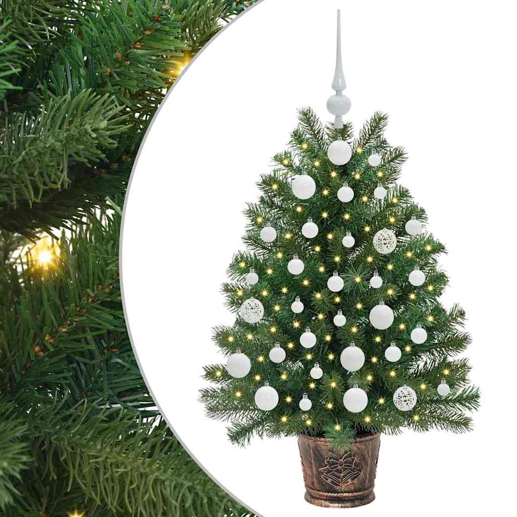 Albero di Natale artificiale con 150 LED Verde 95 cm PE e PVC