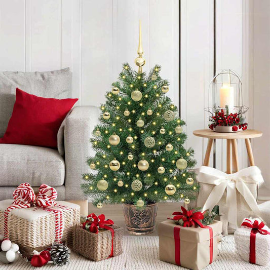 Albero di Natale artificiale con 150 LED Verde 95 cm PE e PVC