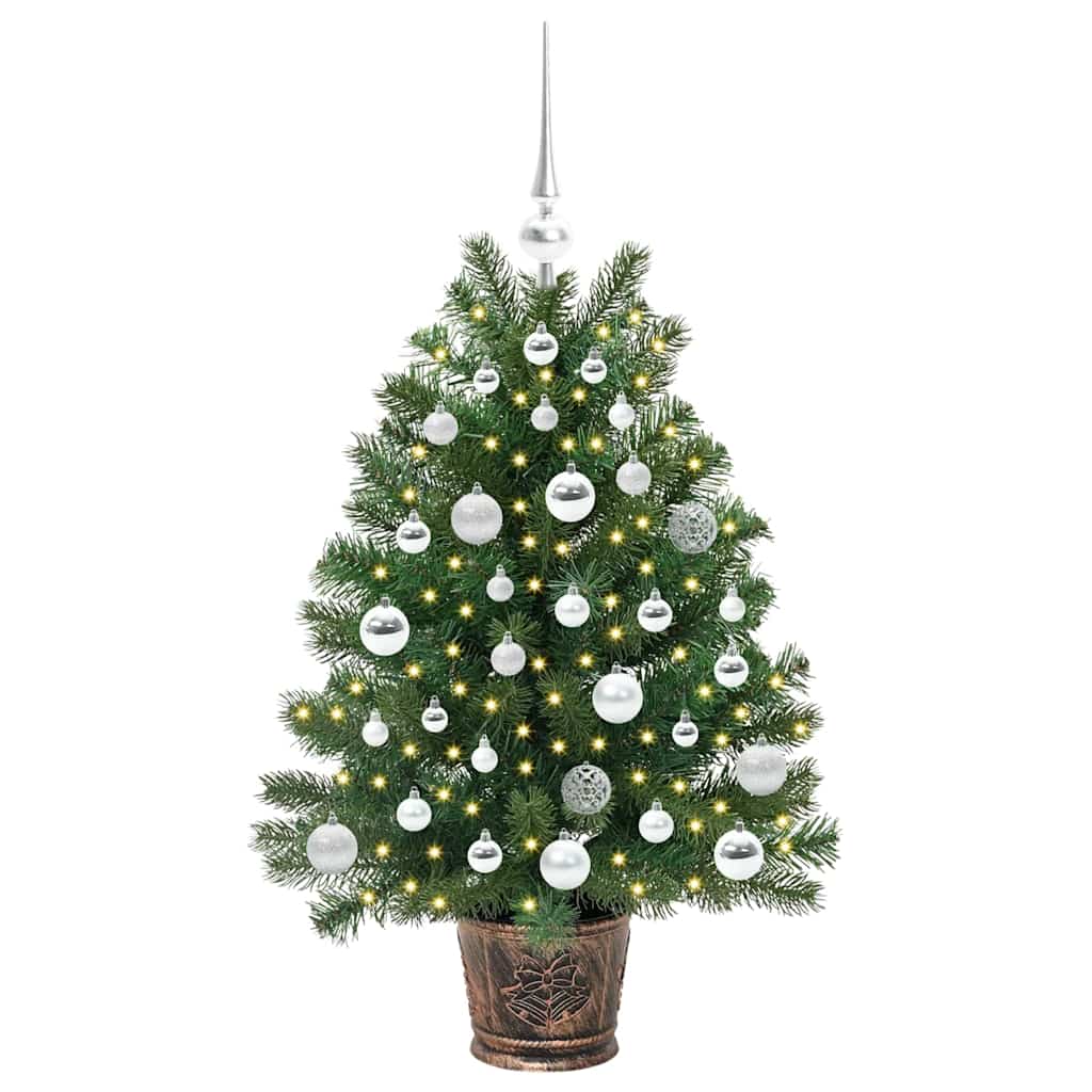Albero di Natale artificiale con 150 LED Verde 95 cm PE e PVC