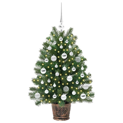 Albero di Natale artificiale con 150 LED Verde 95 cm PE e PVC
