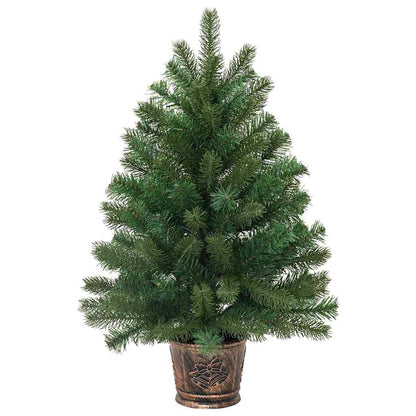 Albero di Natale artificiale con 150 LED Verde 95 cm PE e PVC