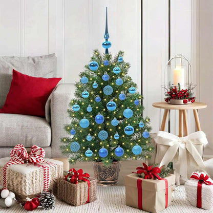 Albero di Natale artificiale con 150 LED Verde 95 cm PE e PVC