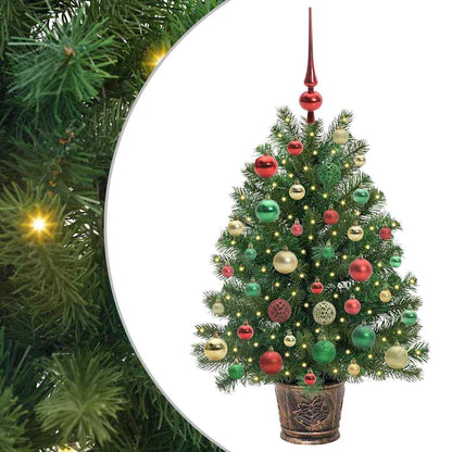 Albero di Natale artificiale con 150 LED Verde 95 cm PE e PVC