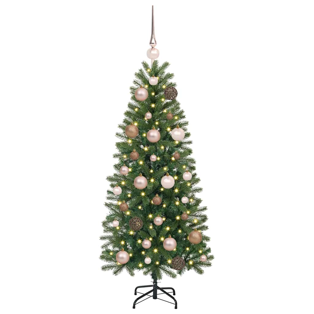 Albero di Natale artificiale con 150 LED Verde 120 cm PE e PVC
