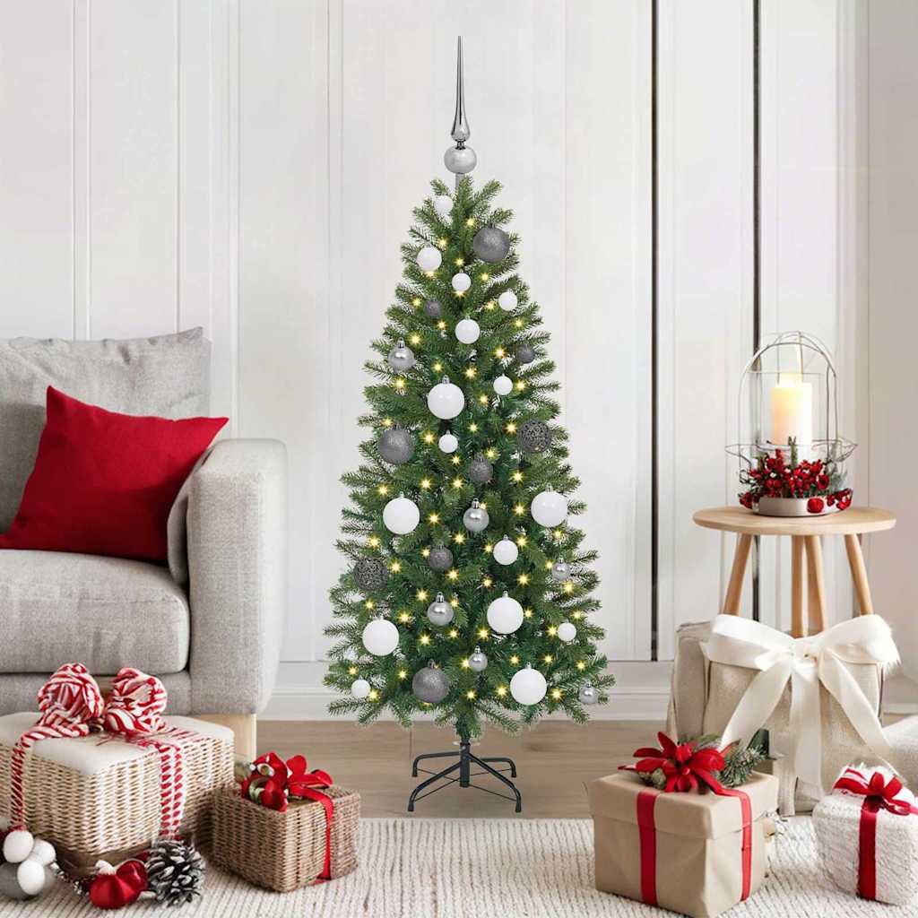 Albero di Natale artificiale con 150 LED Verde 120 cm PE e PVC
