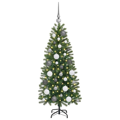 Albero di Natale artificiale con 150 LED Verde 120 cm PE e PVC