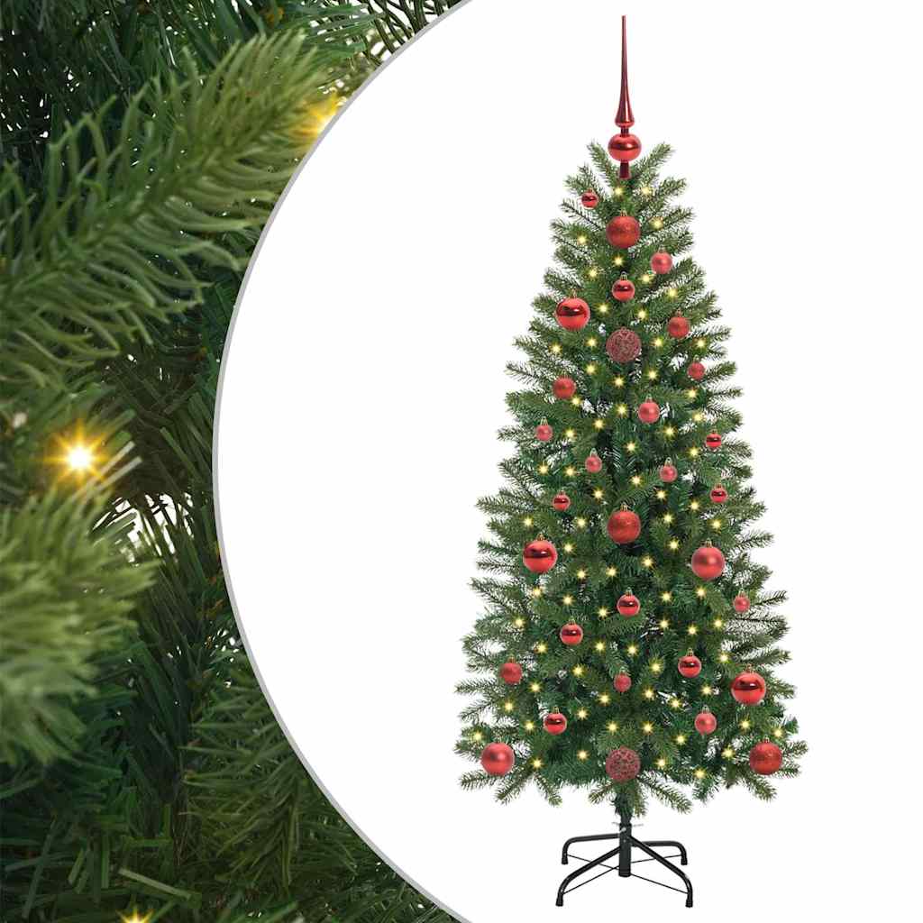 Albero di Natale artificiale con 150 LED Verde 120 cm PE e PVC