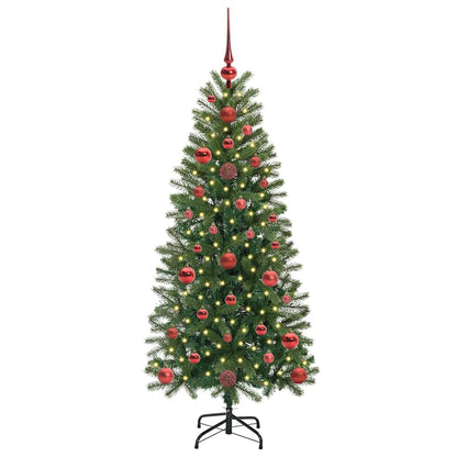 Albero di Natale artificiale con 150 LED Verde 120 cm PE e PVC
