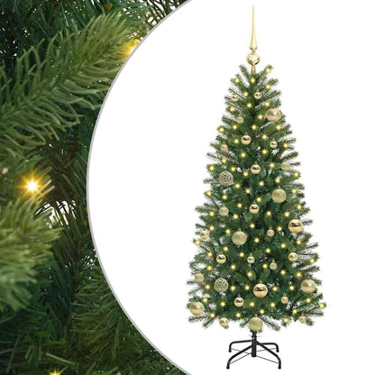 Albero di Natale artificiale con 150 LED Verde 120 cm PE e PVC