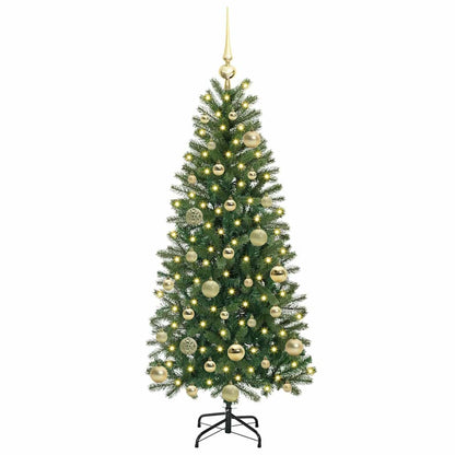 Albero di Natale artificiale con 150 LED Verde 120 cm PE e PVC