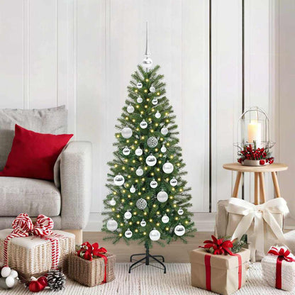 Albero di Natale artificiale con 150 LED Verde 120 cm PE e PVC