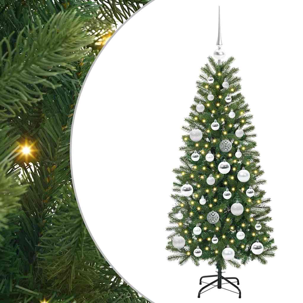 Albero di Natale artificiale con 150 LED Verde 120 cm PE e PVC