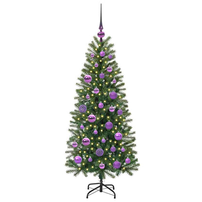 Albero di Natale artificiale con 150 LED Verde 120 cm PE e PVC