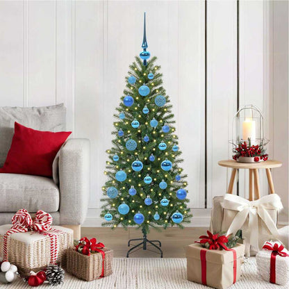 Albero di Natale artificiale con 150 LED Verde 120 cm PE e PVC