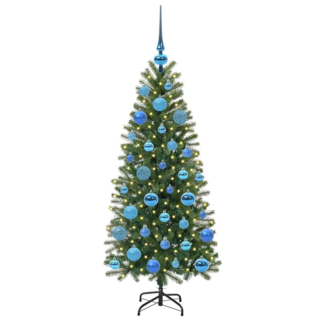Albero di Natale artificiale con 150 LED Verde 120 cm PE e PVC