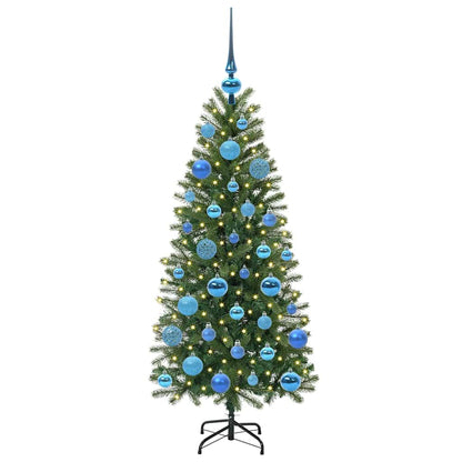 Albero di Natale artificiale con 150 LED Verde 120 cm PE e PVC