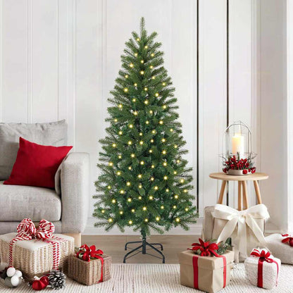Albero di Natale artificiale con 150 LED Verde 150 cm PE e PVC