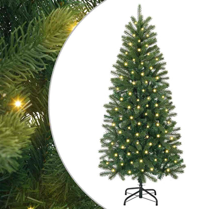 Albero di Natale artificiale con 150 LED Verde 150 cm PE e PVC