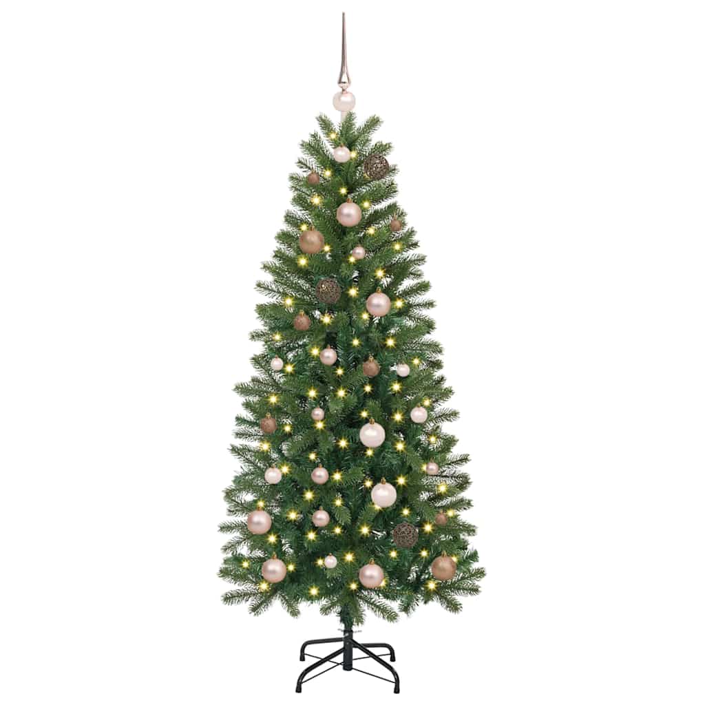 Albero di Natale artificiale con 150 LED Verde 150 cm PE e PVC