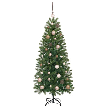 Albero di Natale artificiale con 150 LED Verde 150 cm PE e PVC