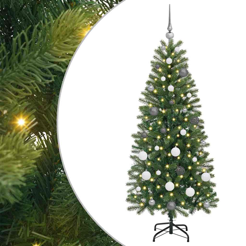 Albero di Natale artificiale con 150 LED Verde 150 cm PE e PVC