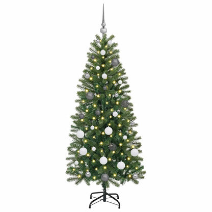 Albero di Natale artificiale con 150 LED Verde 150 cm PE e PVC