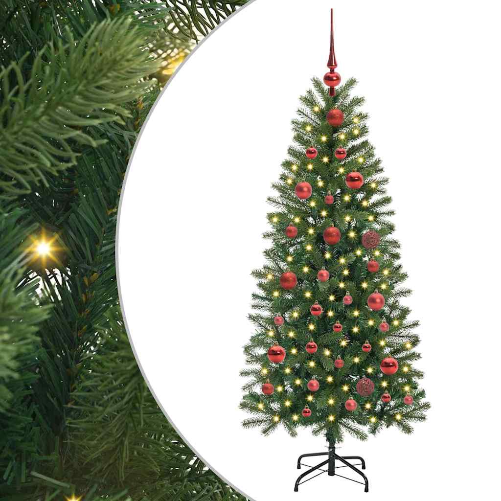 Albero di Natale artificiale con 150 LED Verde 150 cm PE e PVC