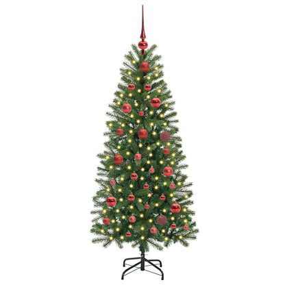 Albero di Natale artificiale con 150 LED Verde 150 cm PE e PVC