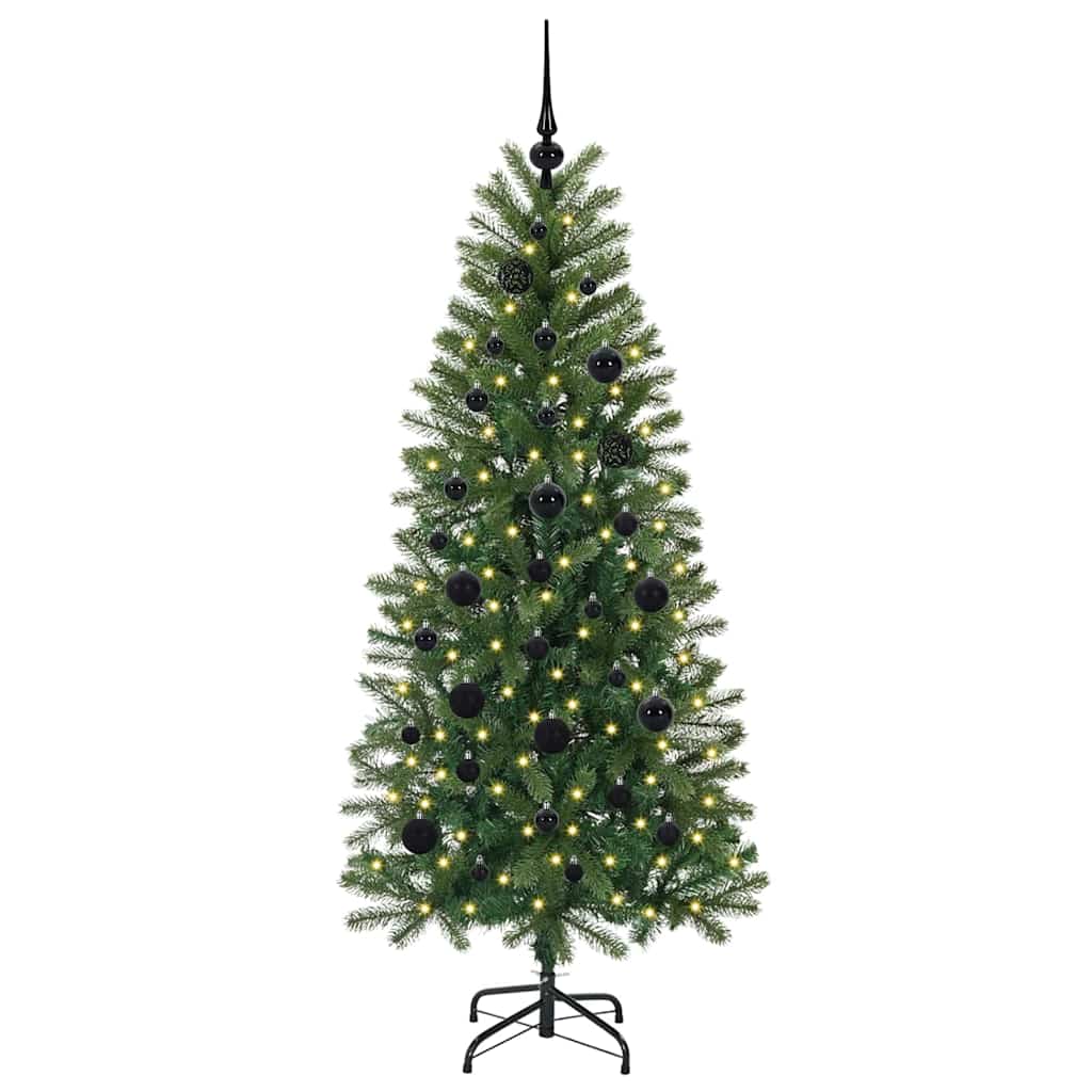 Albero di Natale artificiale con 150 LED Verde 150 cm PE e PVC
