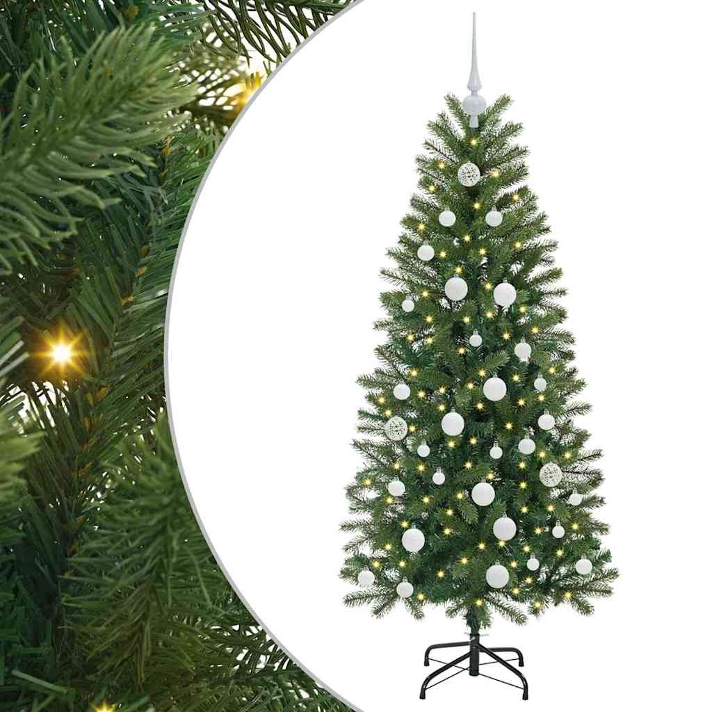 Albero di Natale artificiale con 150 LED Verde 150 cm PE e PVC
