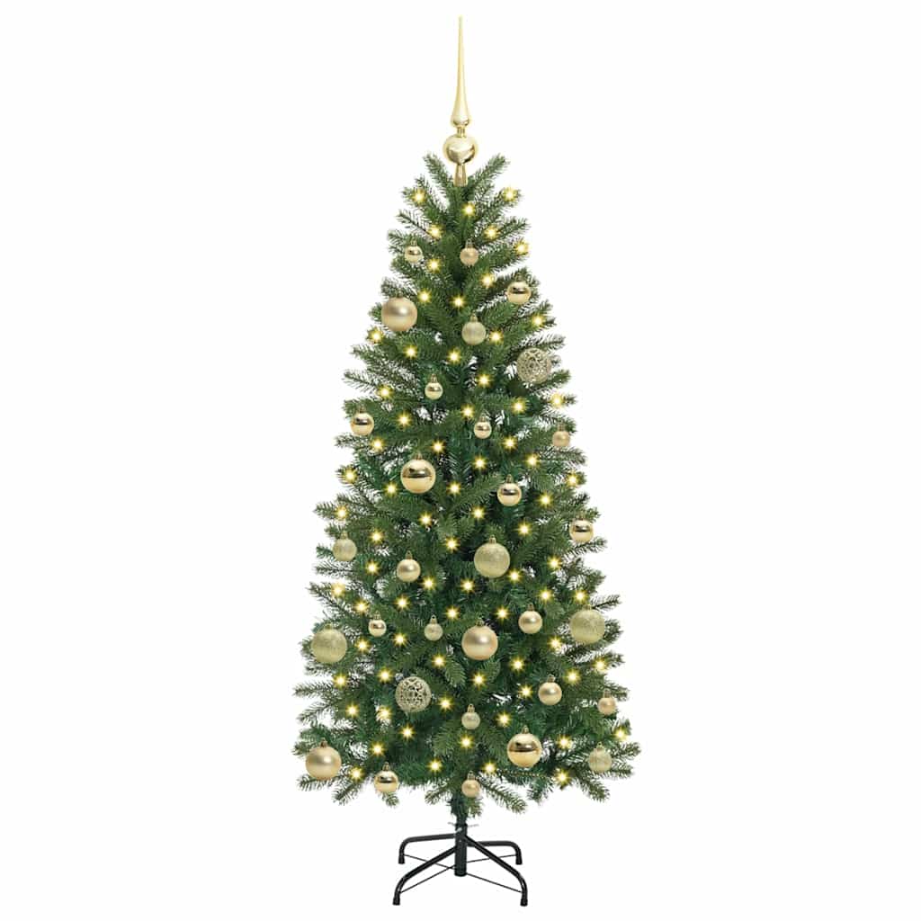 Albero di Natale artificiale con 150 LED Verde 150 cm PE e PVC