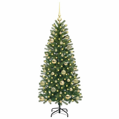 Albero di Natale artificiale con 150 LED Verde 150 cm PE e PVC