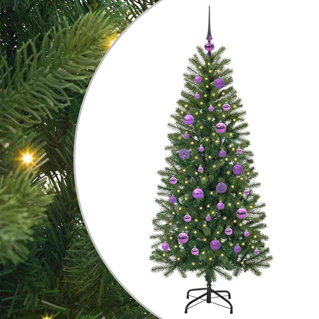 Albero di Natale artificiale con 150 LED Verde 150 cm PE e PVC