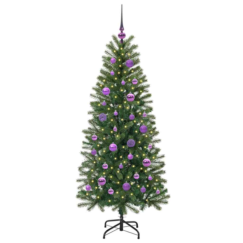 Albero di Natale artificiale con 150 LED Verde 150 cm PE e PVC