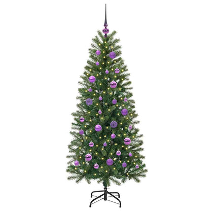 Albero di Natale artificiale con 150 LED Verde 150 cm PE e PVC