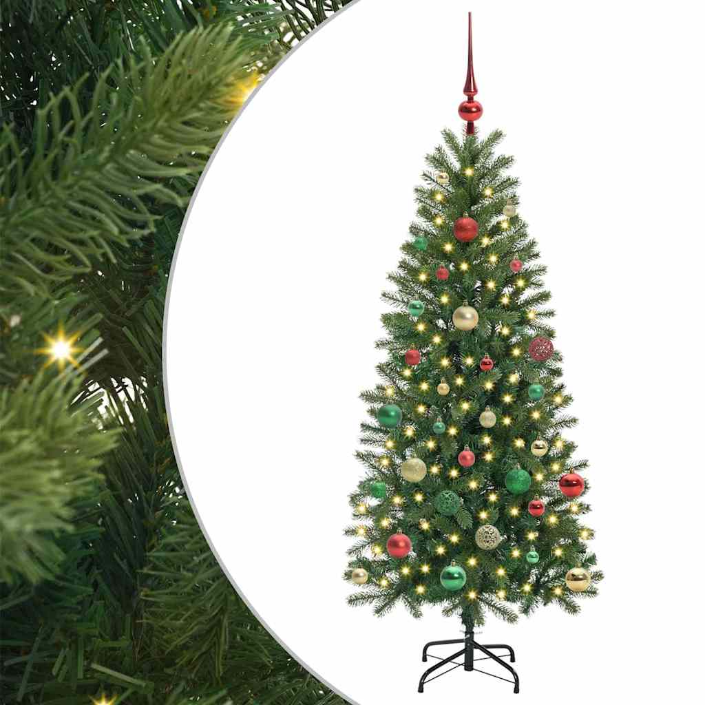 Albero di Natale artificiale con 150 LED Verde 150 cm PE e PVC