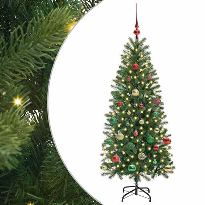 Albero di Natale artificiale con 150 LED Verde 150 cm PE e PVC