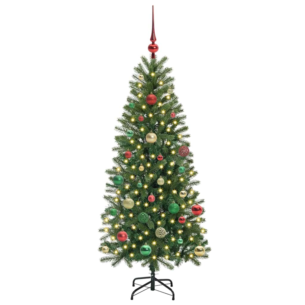 Albero di Natale artificiale con 150 LED Verde 150 cm PE e PVC