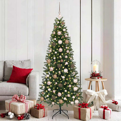 Albero di Natale artificiale con 300 LED Verde 180 cm PE e PVC