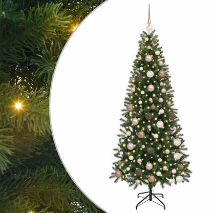 Albero di Natale artificiale con 300 LED Verde 180 cm PE e PVC