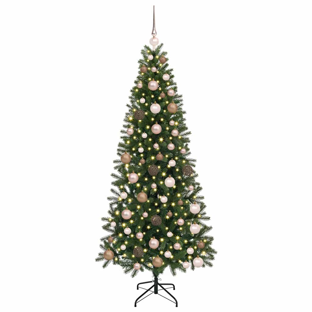 Albero di Natale artificiale con 300 LED Verde 180 cm PE e PVC