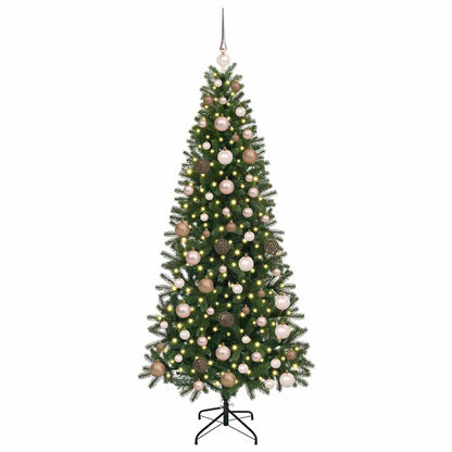 Albero di Natale artificiale con 300 LED Verde 180 cm PE e PVC
