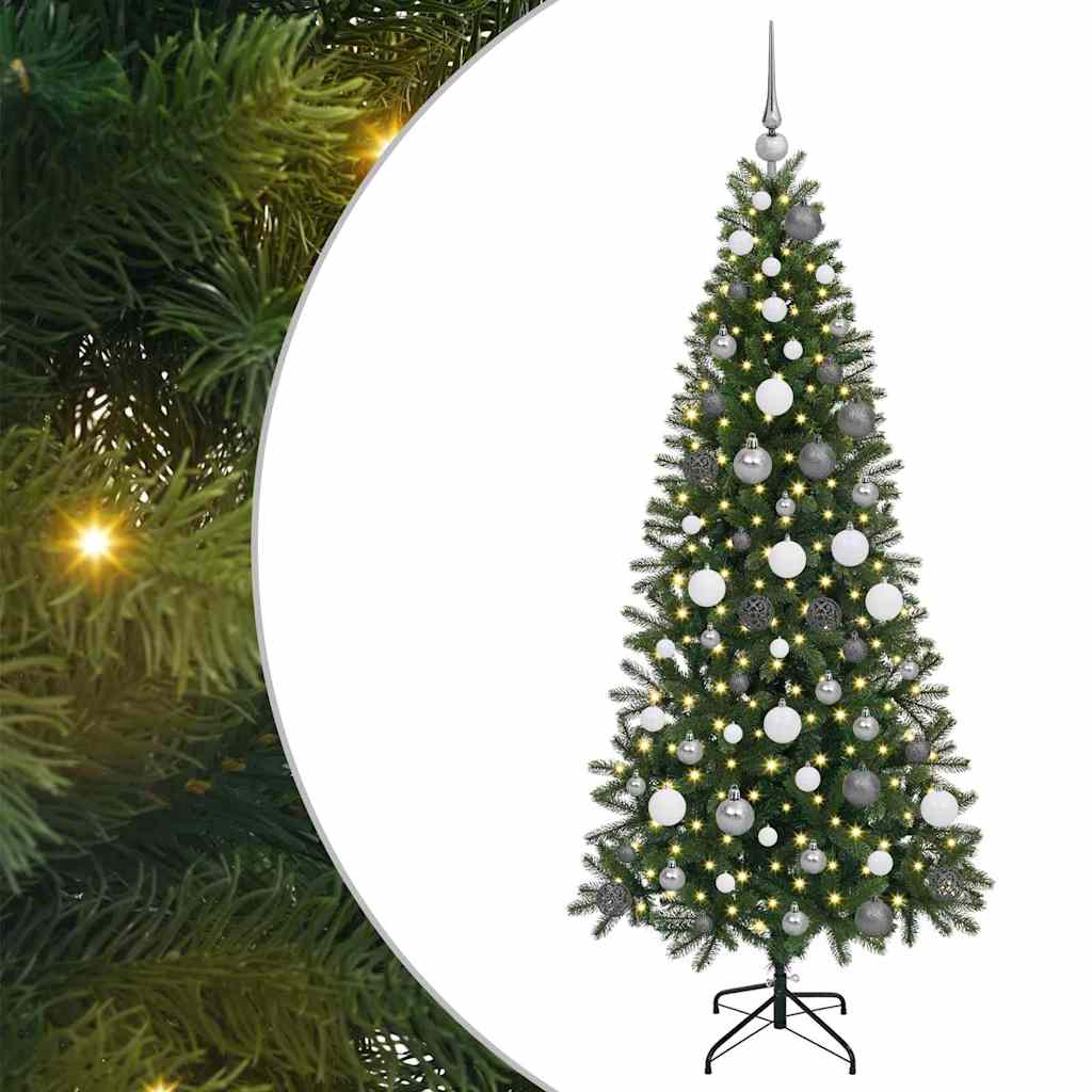 Albero di Natale artificiale con 300 LED Verde 180 cm PE e PVC