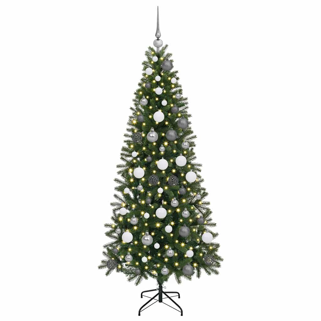 Albero di Natale artificiale con 300 LED Verde 180 cm PE e PVC