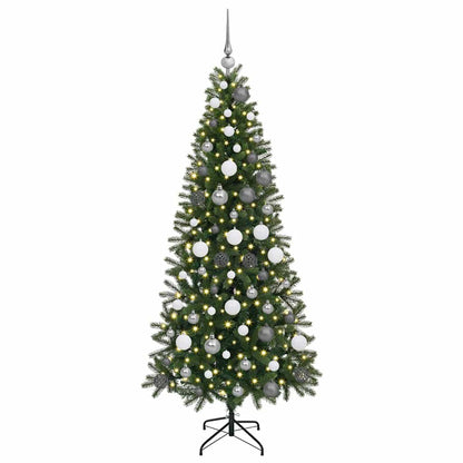 Albero di Natale artificiale con 300 LED Verde 180 cm PE e PVC