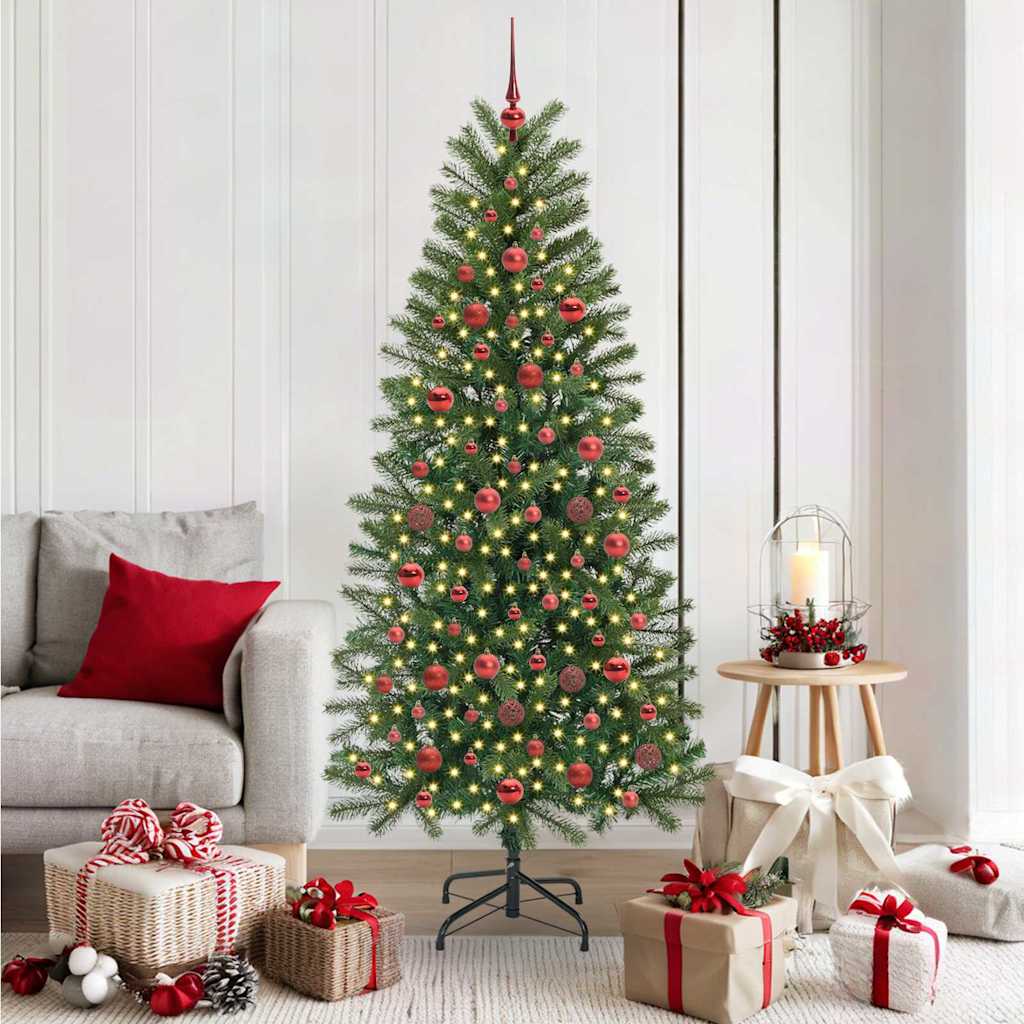 Albero di Natale artificiale con 300 LED Verde 180 cm PE e PVC