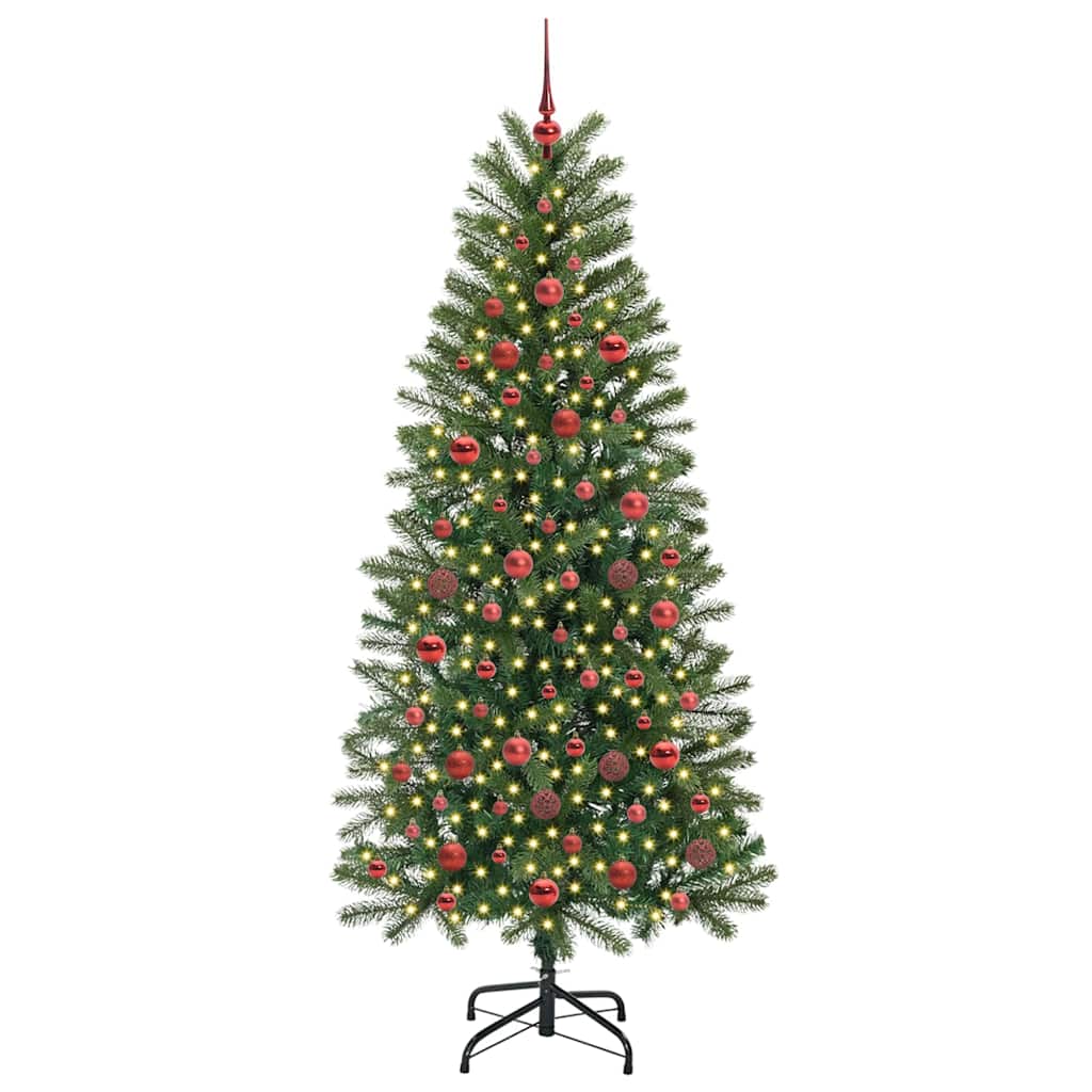 Albero di Natale artificiale con 300 LED Verde 180 cm PE e PVC