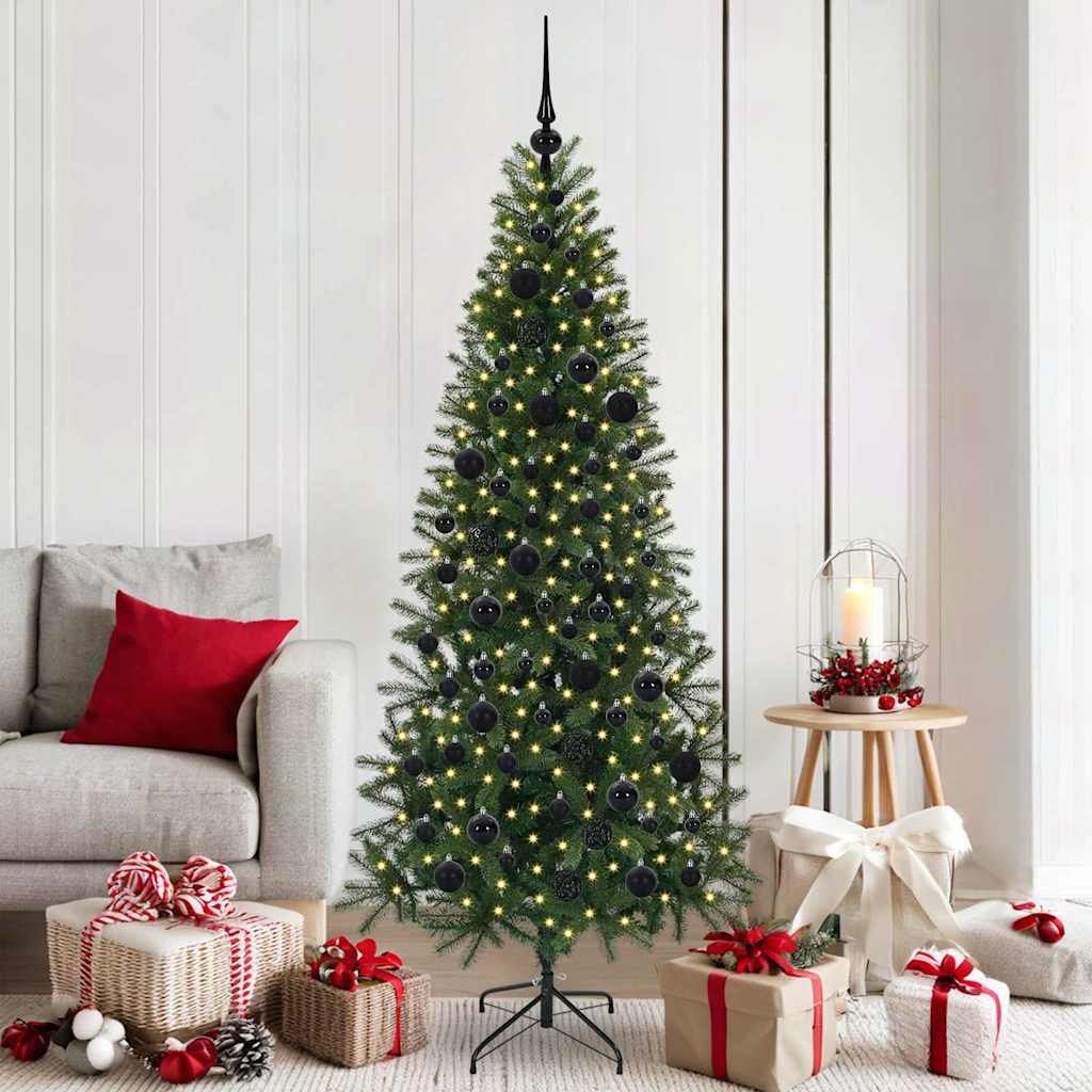 Albero di Natale artificiale con 300 LED Verde 180 cm PE e PVC