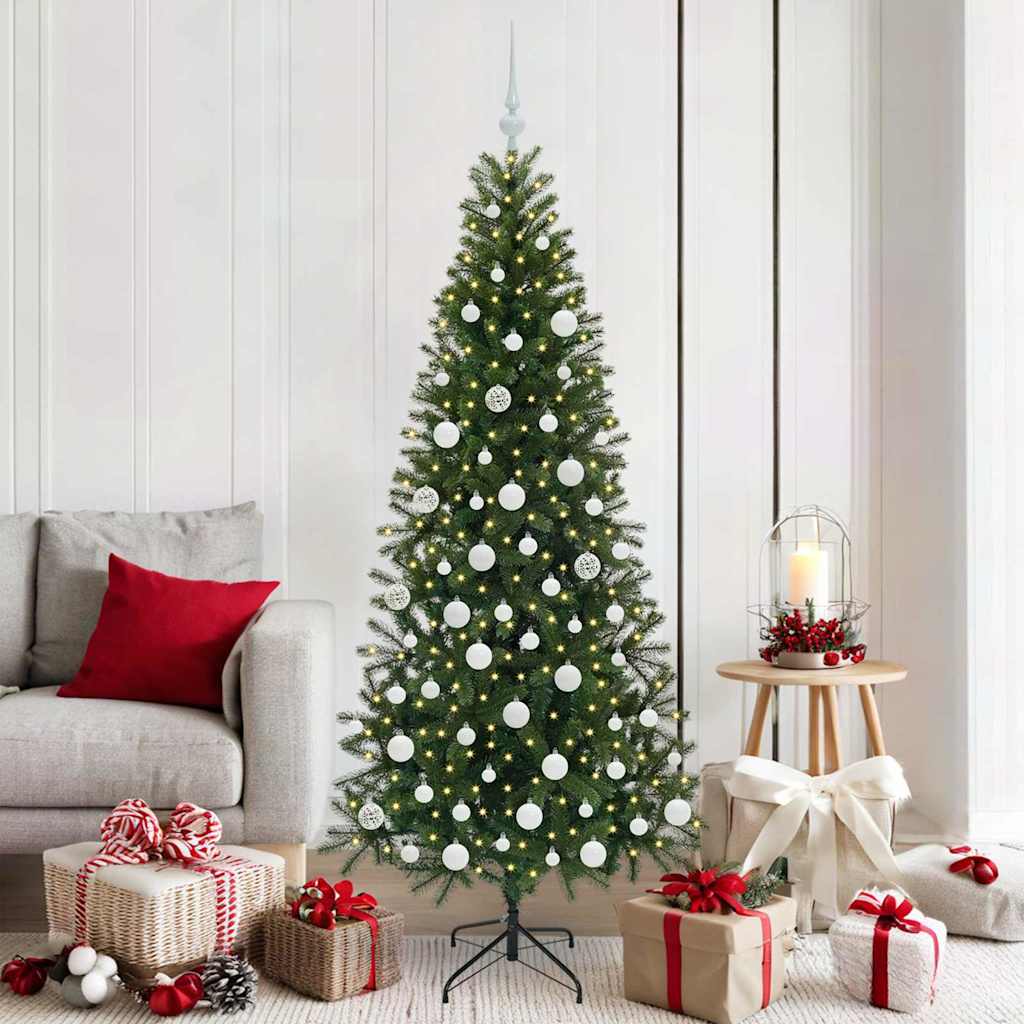 Albero di Natale artificiale con 300 LED Verde 180 cm PE e PVC